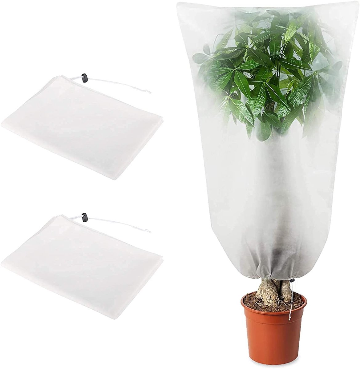 Dailygoods - Dailygoody - Plantenhoes - Vorstbescherming - 2 stuks - 180 cm x 180 cm - Anti-vries - Herbruikbare hoes - Geschikt voor tuinplanten