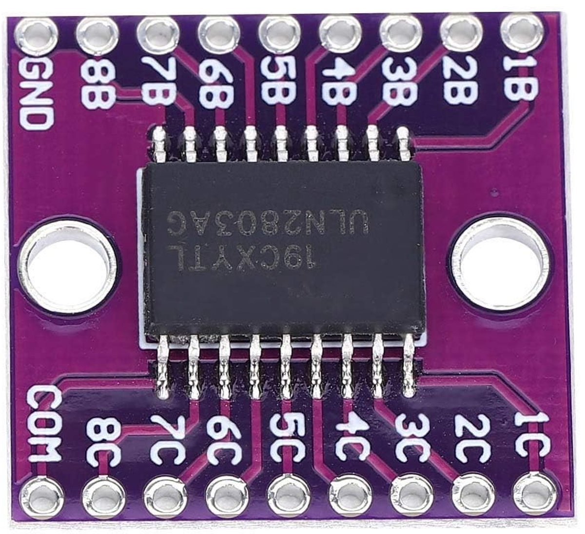 Dailygoods - Dailygoody - Darlington Transistor Arrays Module - ULN2803A Driver Module - Duurzaam en Betrouwbaar - Paars - 8-Bit - Ideaal voor Elektronische Projecten