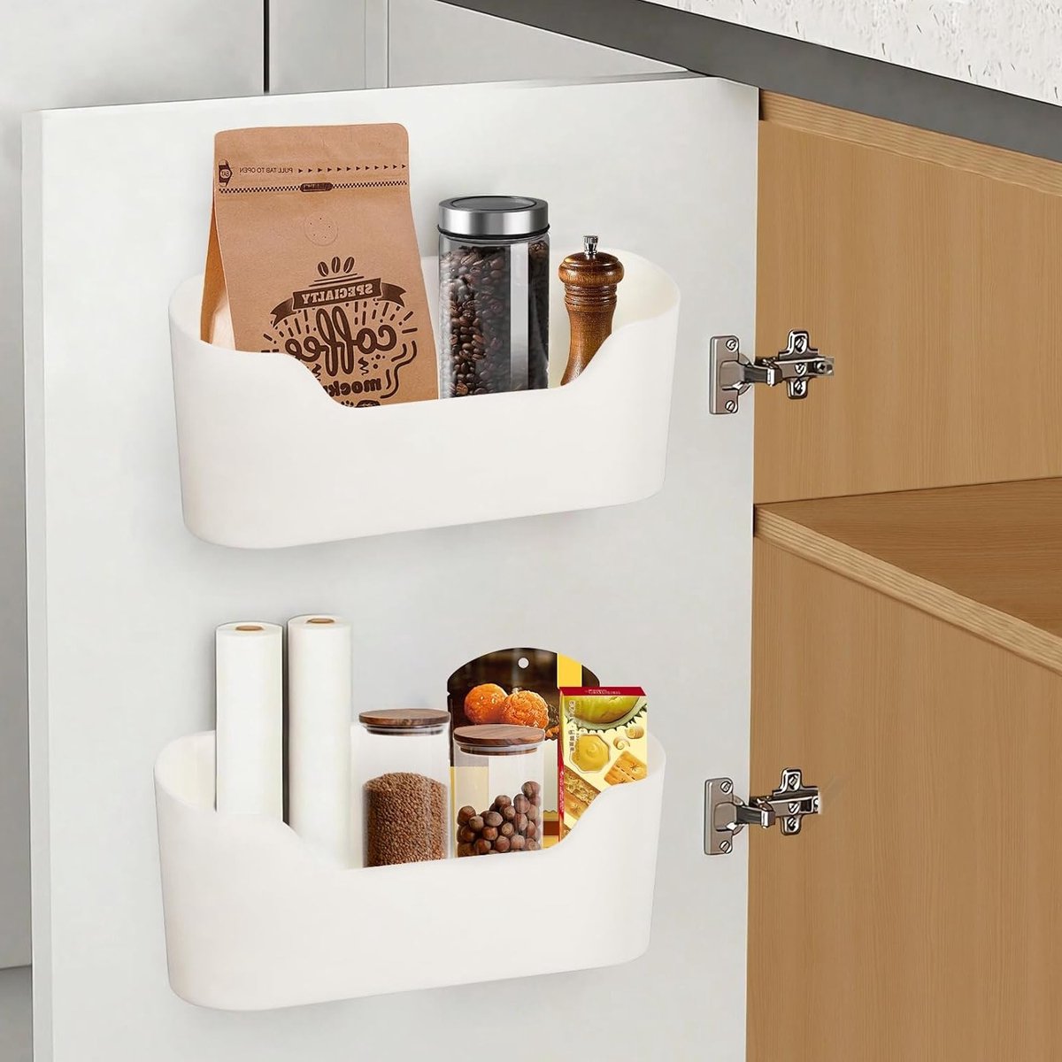 Keuken- en Badkamerkasten Set van 2, Organiser voor Kleine Onderdelen en Opbergbakken, Rui