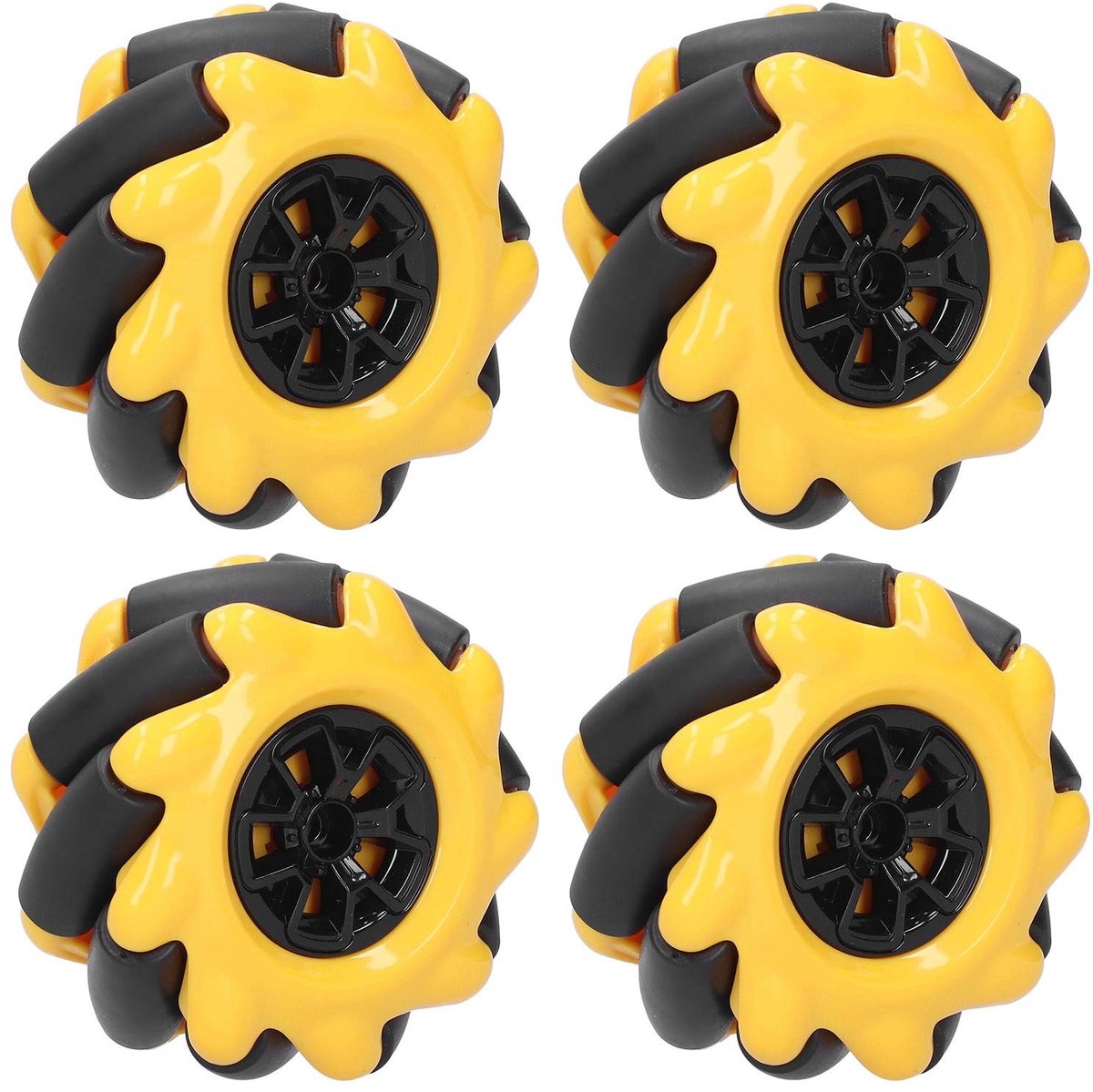 Dailygoods - Dailygoody - Omnidirectioneel Wiel - Robot Onderdelen - Premium prestaties - Geel en Zwart - Aandrijfwielen - Geschikt voor DIY-projecten - 60 mm