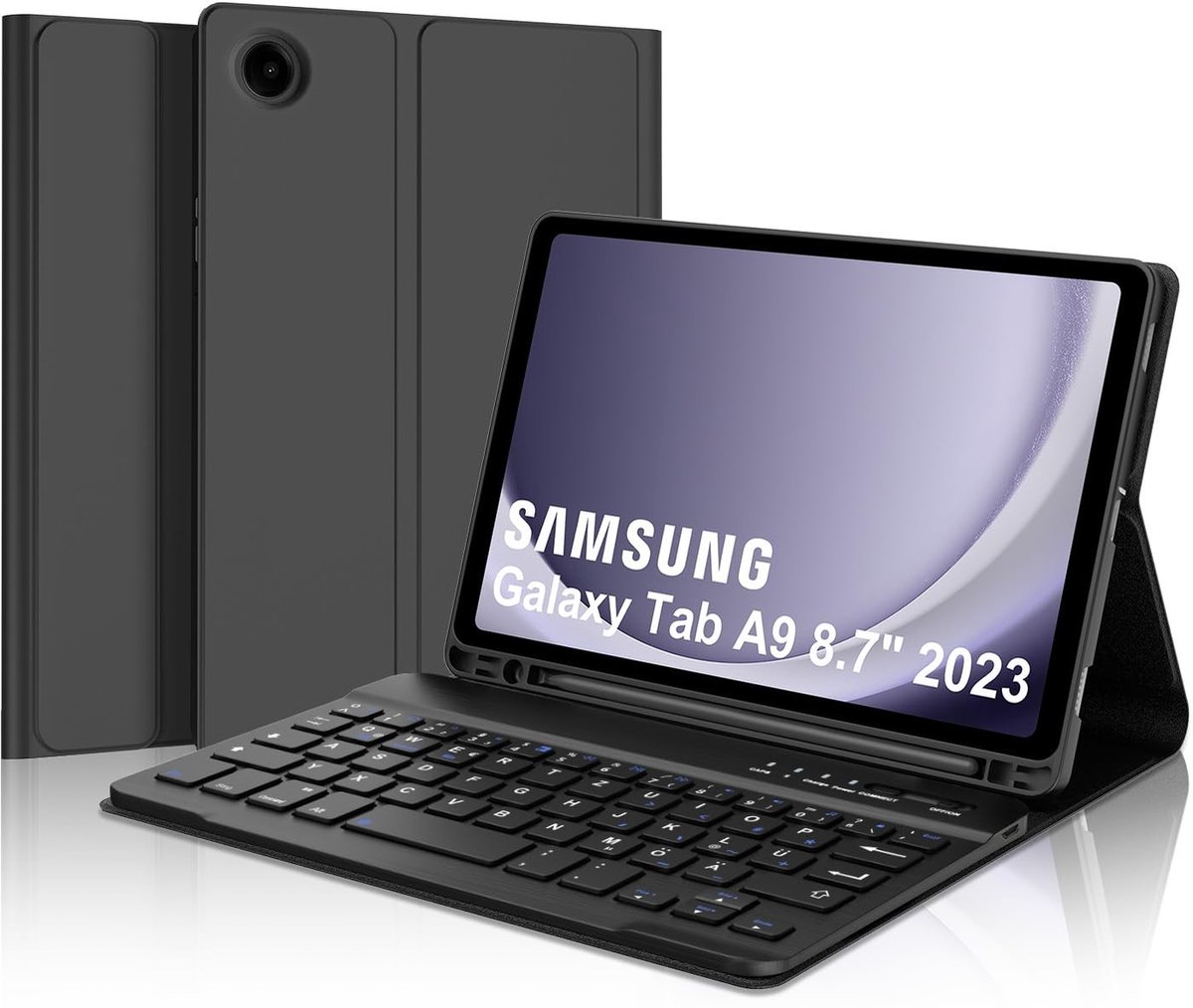 Dailygoods - Dailygoody - Toetsenbordhoes voor Samsung Galaxy Tab A9 - Magnetisch afneembaar - Zwart - Geschikt voor Galaxy Tab A9 2023 - Mode...
