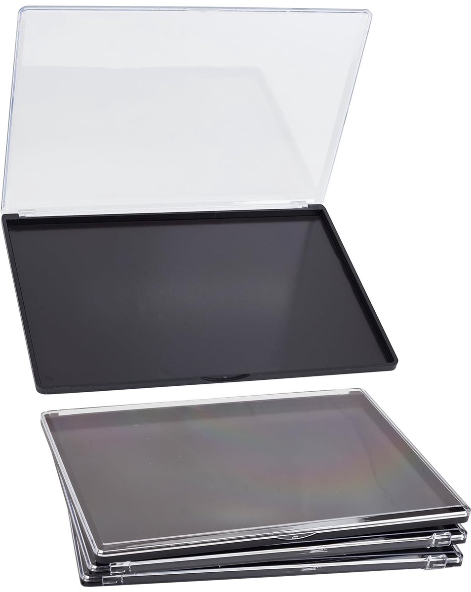 Dailygoods - Dailygoody - Magnetische Make-up Paletten - 3 Stuks - Draagbaar en Transparant - Zwart - Opbergdoos voor Make-up - Geschikt voor Make-up Artists