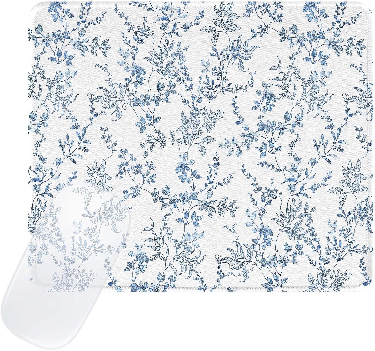 Elegante Bloemen Vierkante Muismat voor Meisjes met Antislip Rubber en Gestikte Rand, Ideaal voor Thuis en Kantoor, 3mm Dikte, Perfect voor Computergebruik