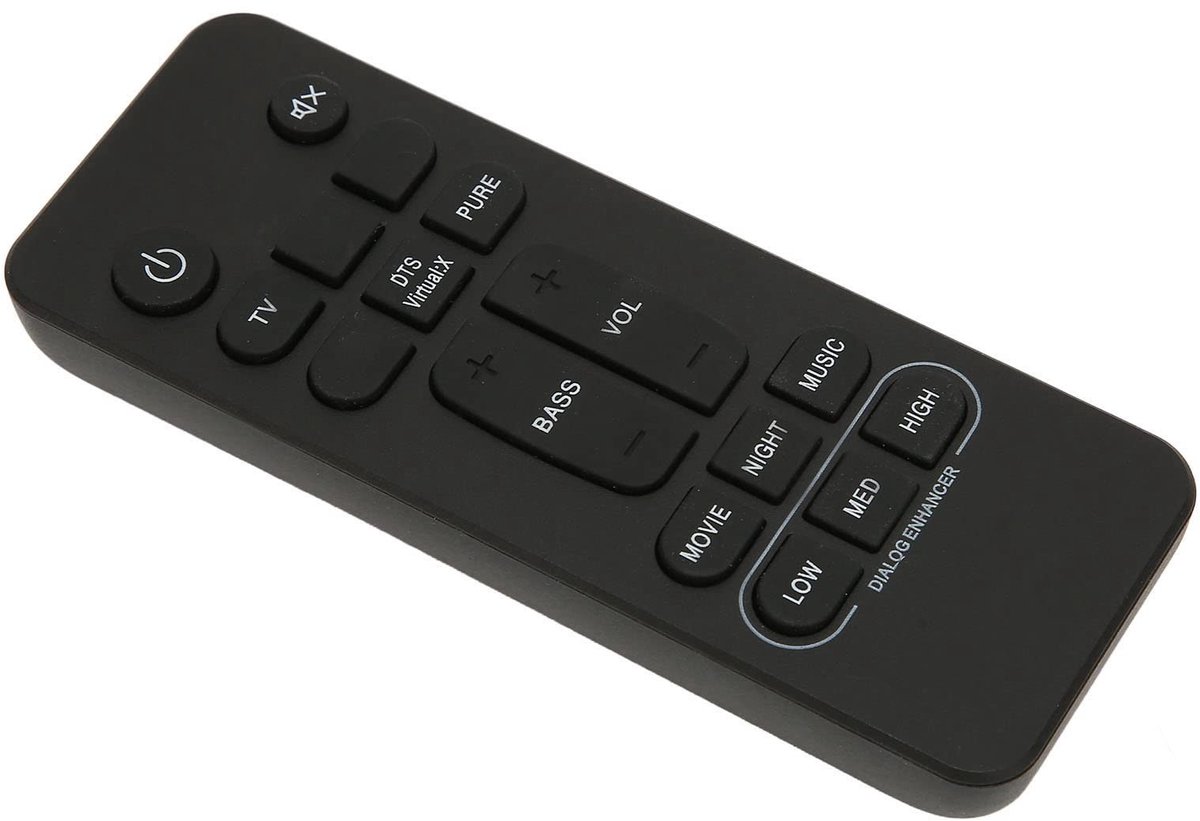 Dailygoody - Soundbar-afstandsbediening - Vervanging - Infrarood technologie - Compact formaat - Batterij aangedreven - Geschikt voor diverse soundbar...