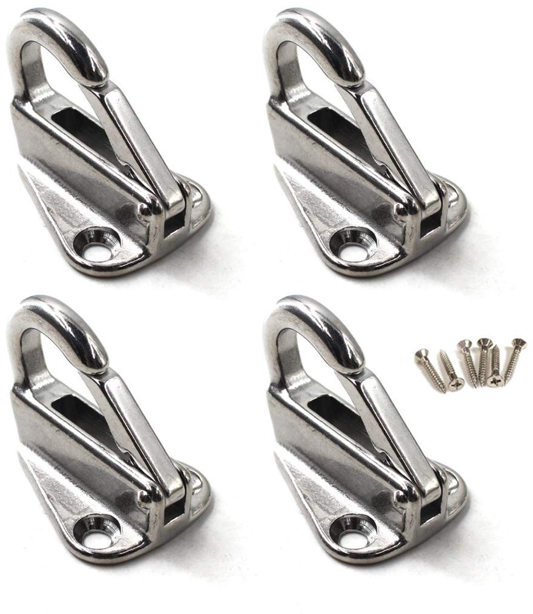 Dailygoods - Dailygoody - Spatbordhaak - Roestvrij Staal - Duurzaam en Corrosiebestendig - Zilver - Voor Boot en Schip Hardware - Inclusief Schroeven - Pac...