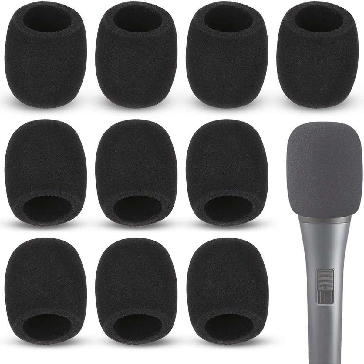 Dailygoods - Dailygoody - Microfoon Afdekkingen - Winddichte Spons - 10 Stuks - Geschikt voor Interviews - Popfilter voor Microfoons - Voor en Theater