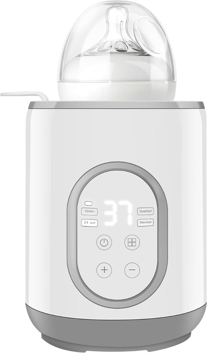 KAD® Flessenwarmer - Draagbare Flessenwarmer voor Onderweg – USB Oplaadbaar – Compacte Flesverwarmer met Instelbare Temperatuur – Ideaal voor Auto & Reis - Wit - ‎23cm x 13cm x 13cm