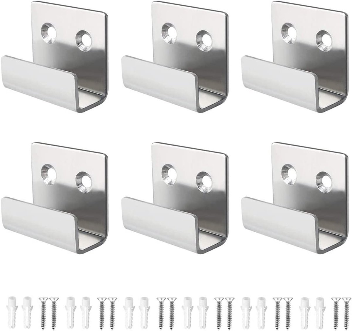 Zware Wandbevestiging Haak voor Keramische Tegels - 6 Stuks RVS J-Type Haken voor Foto's, 