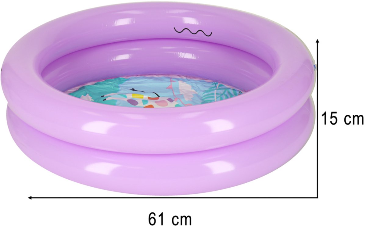 Bestway Opblaasbaar Kinderzwembad 61 cm - Rond Baby Zwembad met Kleurrijke Print, Peuter Badje voor Tuin en Balkon, PVC Paddling Pool met 2 Luchtkamers, Speelgoed 2 jaar, Speelgoed 3 jaar, Compact Opblaasbad voor Waterpret Buiten - Met Ebook — afbeelding 4