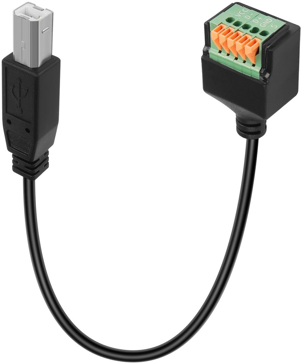 Dailygoods - USB B Snelaansluiting Adapter Korte Kabel voor Doe-Het-Zelf