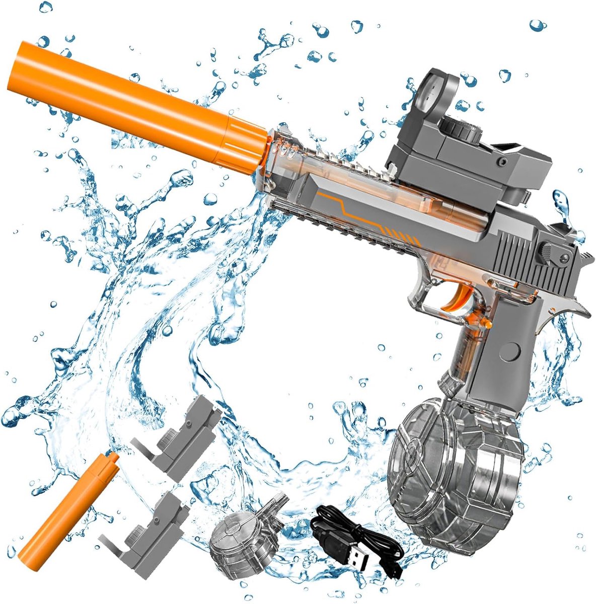 Elektrisch Waterpistool Met Krachtige Elektrische Pomp 32 Voet Volledig Transparant Lichaam Zomerzwembad Strandwaterpark