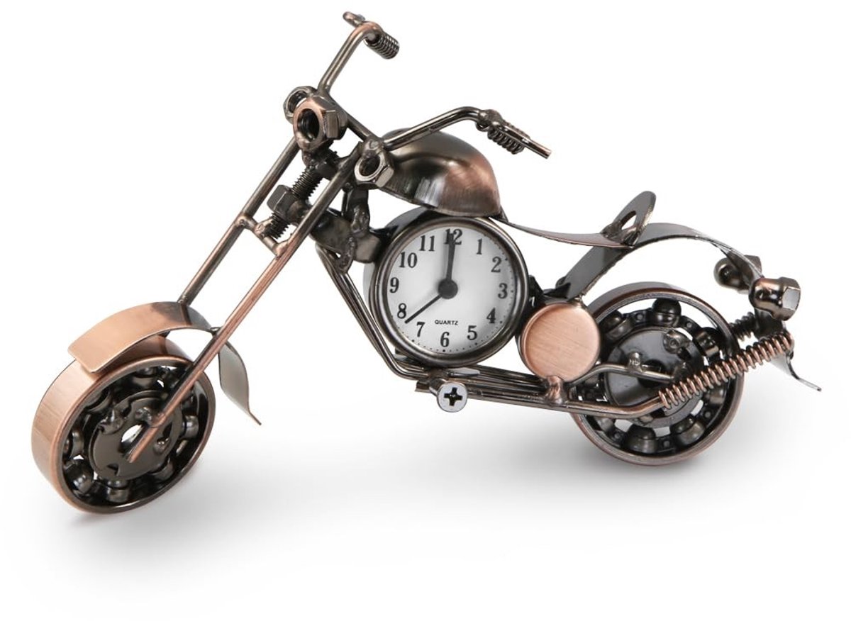 Dailygoods - Vintage Motorfiets Model met Klok als Decoratie