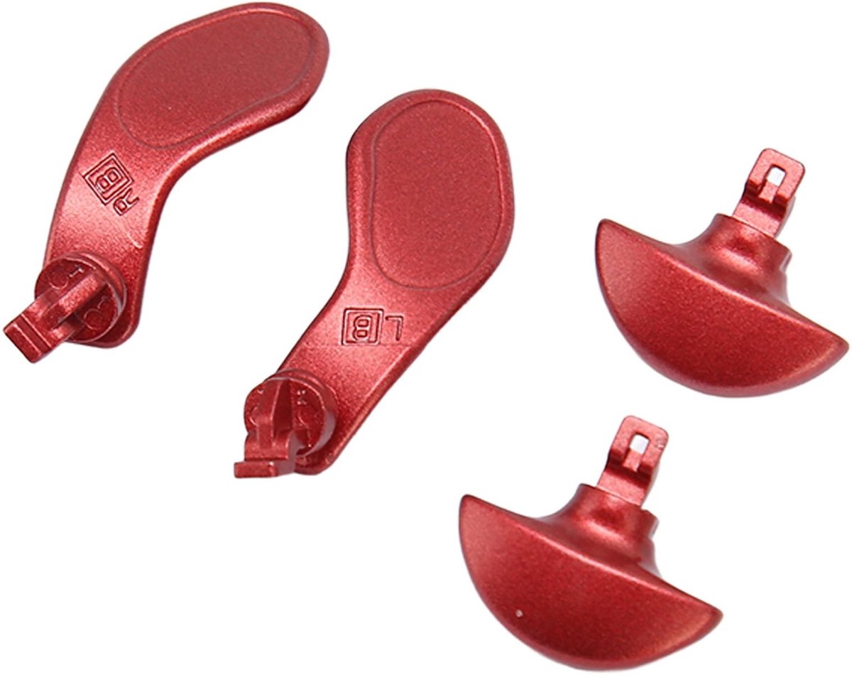 Dailygoods - Dailygoody - Metalen Peddels - Schouderknoppen - Perfecte vervanging - Rood - Extensietriggers - Voor gaming - Geschikt voor Edge-controller