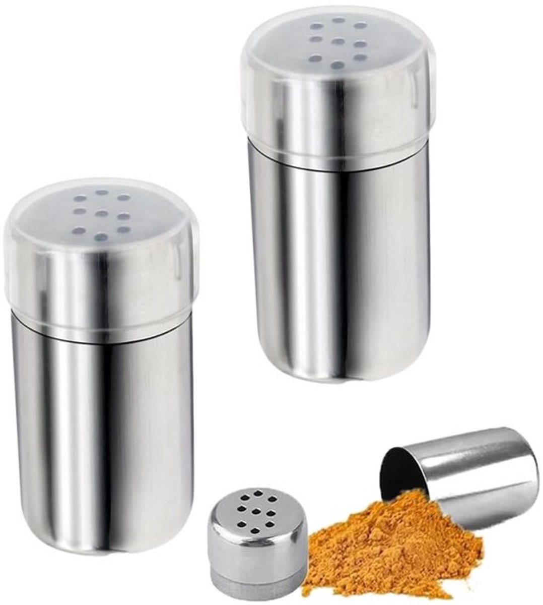 Mini Zout en Peper Stel 2 x RVS - Voor Lunchbox, Bento Box, Kantoor, Kamperen