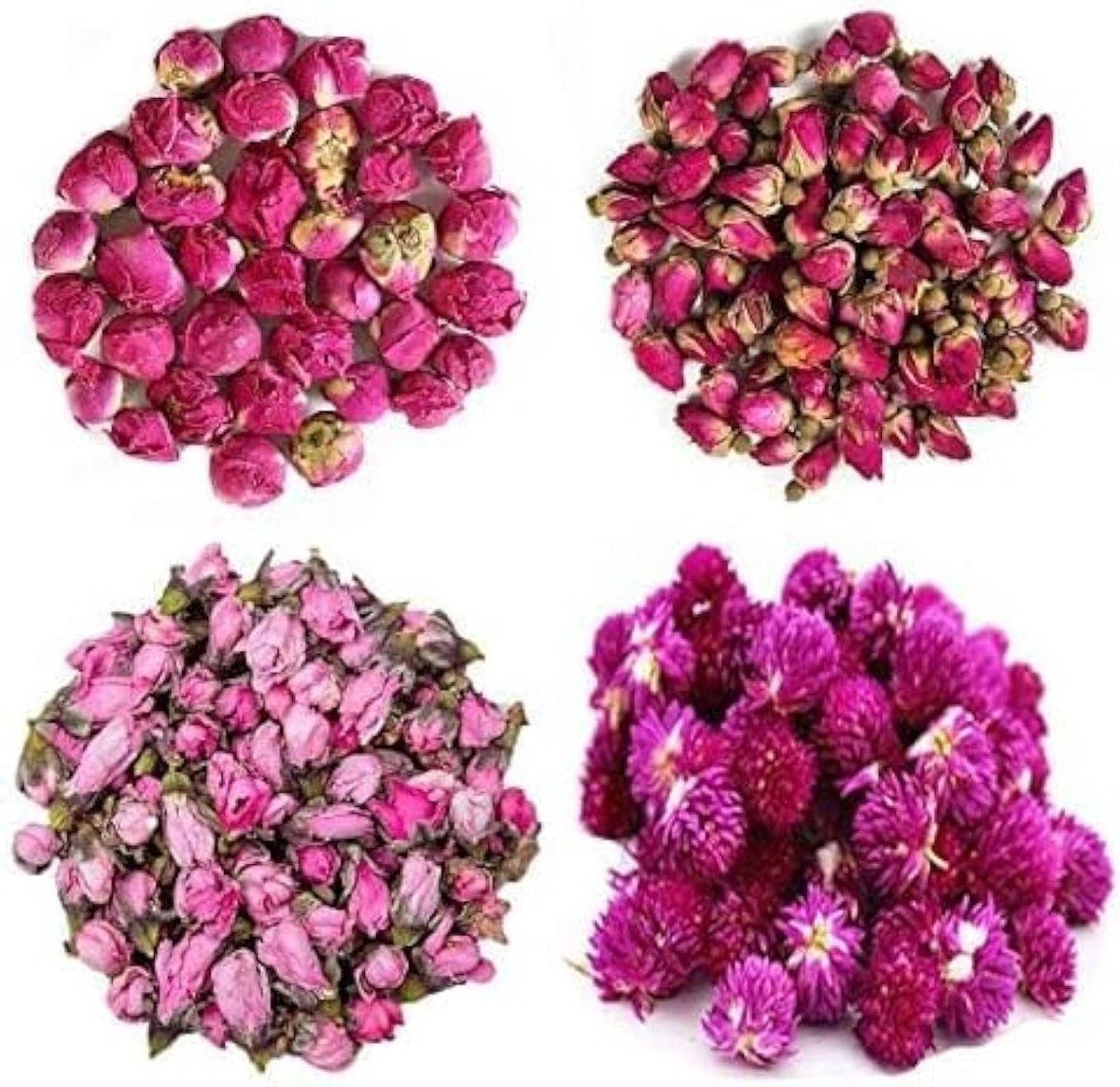 Gedroogde Natuurlijke Bloemen - Inclusief Rode Roos, Pioenroos, Gomphrena Globosa, Perzik en Eetbare Bloemen voor Zeepmaken en Creatieve Knutselprojecten