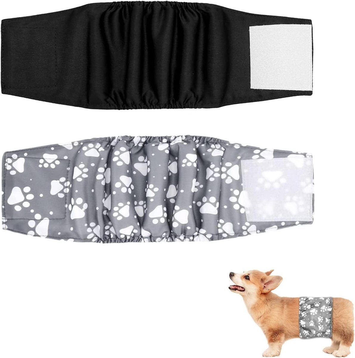 Herbruikbare en verstelbare hondenluier voor volwassen honden, wasbare en comfortabele buikbanden, maat M