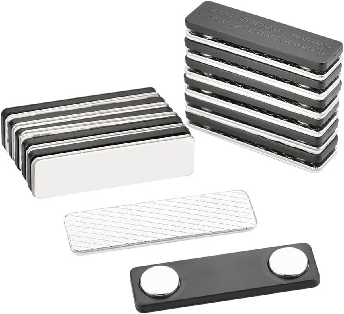 12 Stuks Magnetische Naamplaten met Zelfklevende Achterkant voor ID Kaarten en Kleding Labels