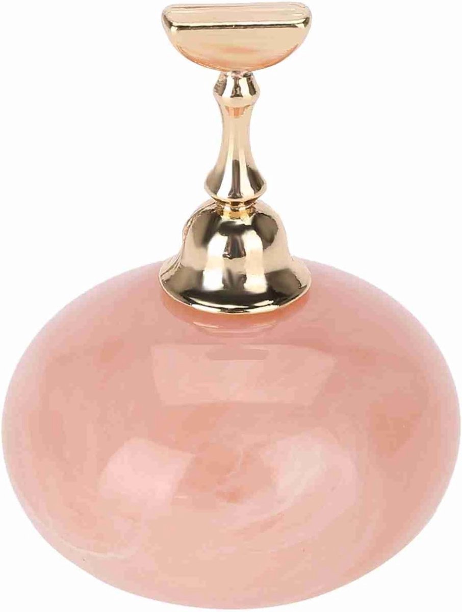 Professionele Manicure Display Stand voor Nagelkunst - Magnetische Houder met Gouden Basis en Roze Tips