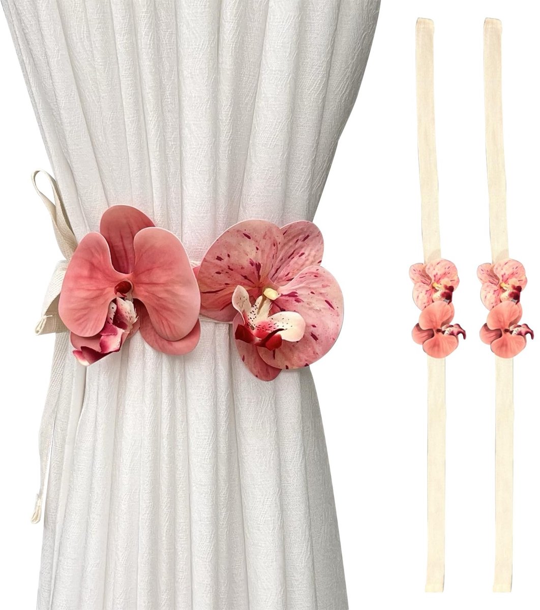Dailygoods - Set van 2 Gordijnhouders voor Raamdecoratie met Touw
