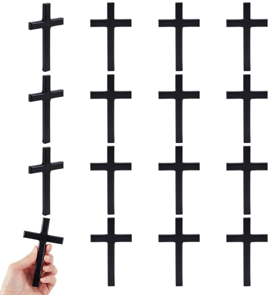 Dailygoods - Set van 12 Houten Kruis Wanddecoraties voor Cadeaus
