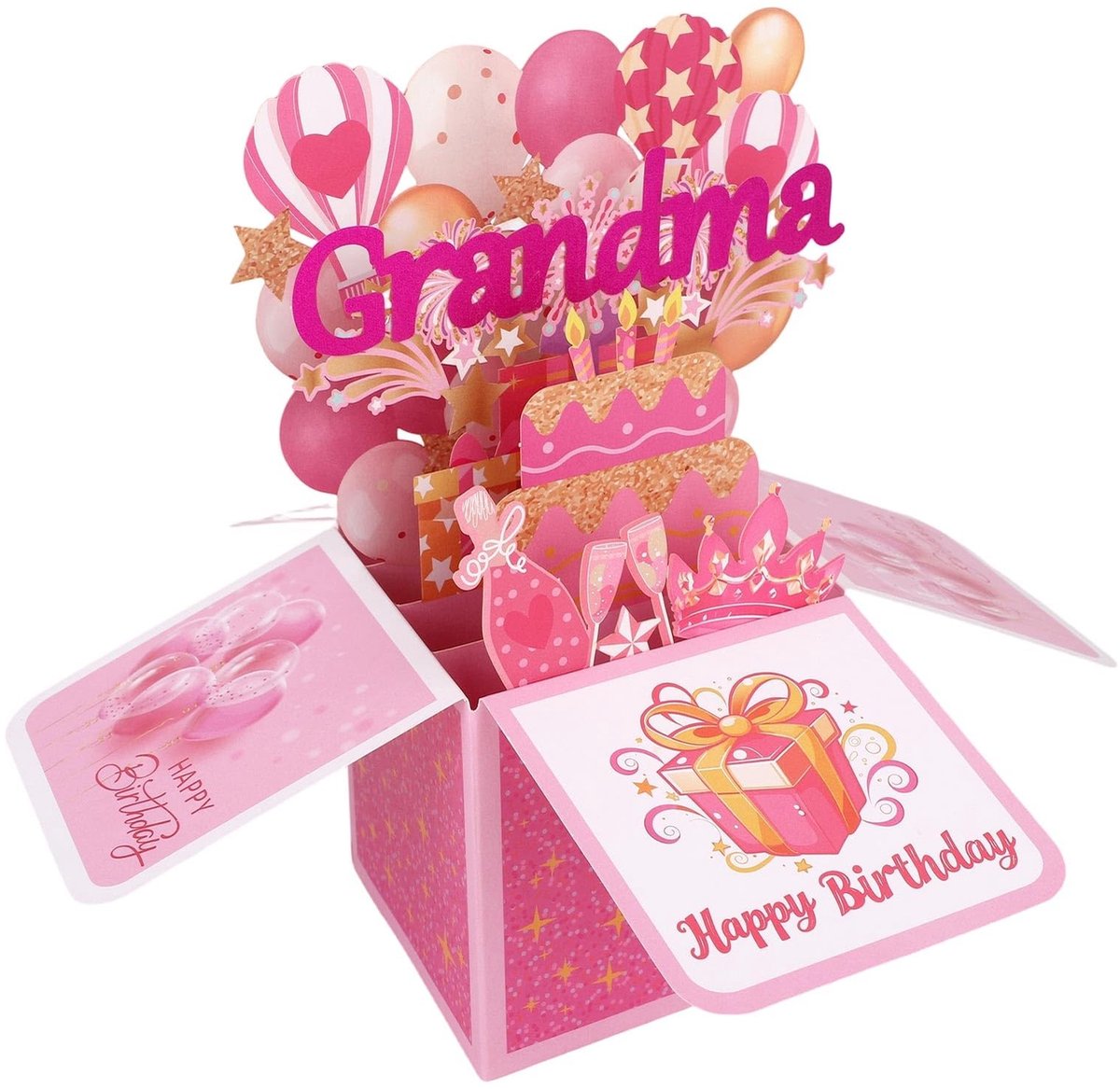 Dailygoods - 3D Pop-Up Verjaardagskaart voor Oma met Envelop