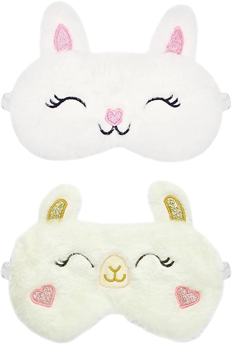 Dailygoods - 2 Stuks Schattige Cartoon Dieren Oogmaskers voor Comfortabele Slaap