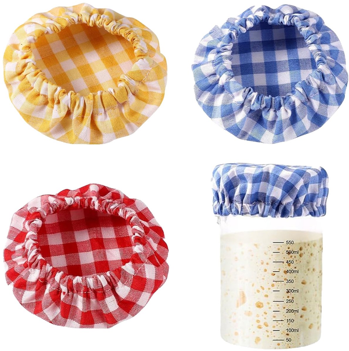 Dailygoods - Katoenen Fermentatiedeksel met Elastisch Touw voor Inmaakpotten
