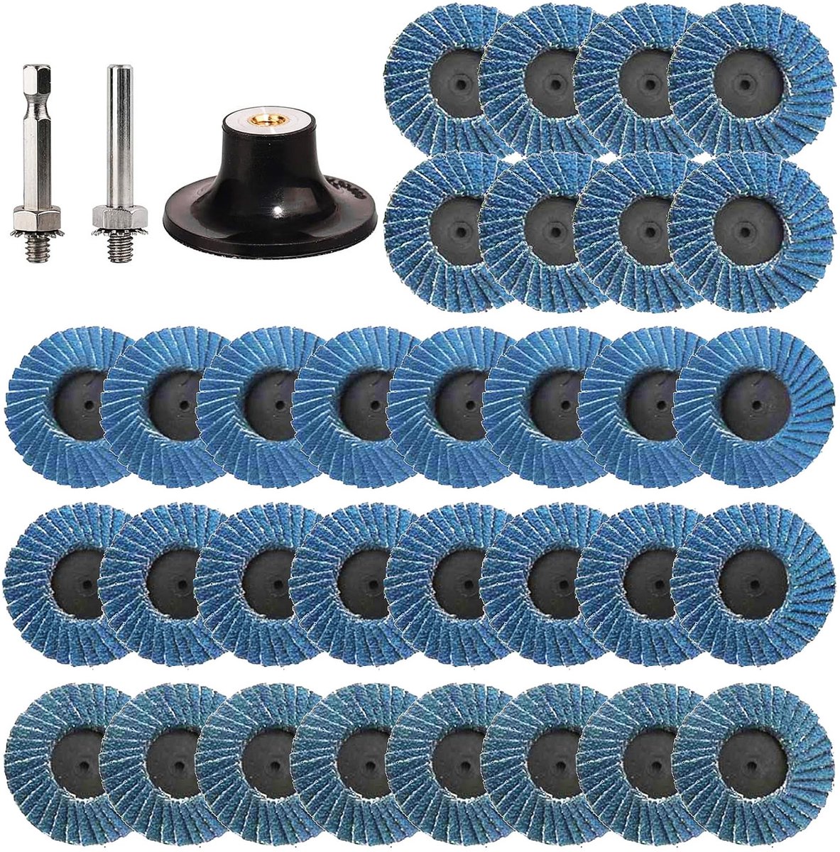 Dailygoods - Set van 32 Waaierschijven 50 mm voor Boormachine met Adapter