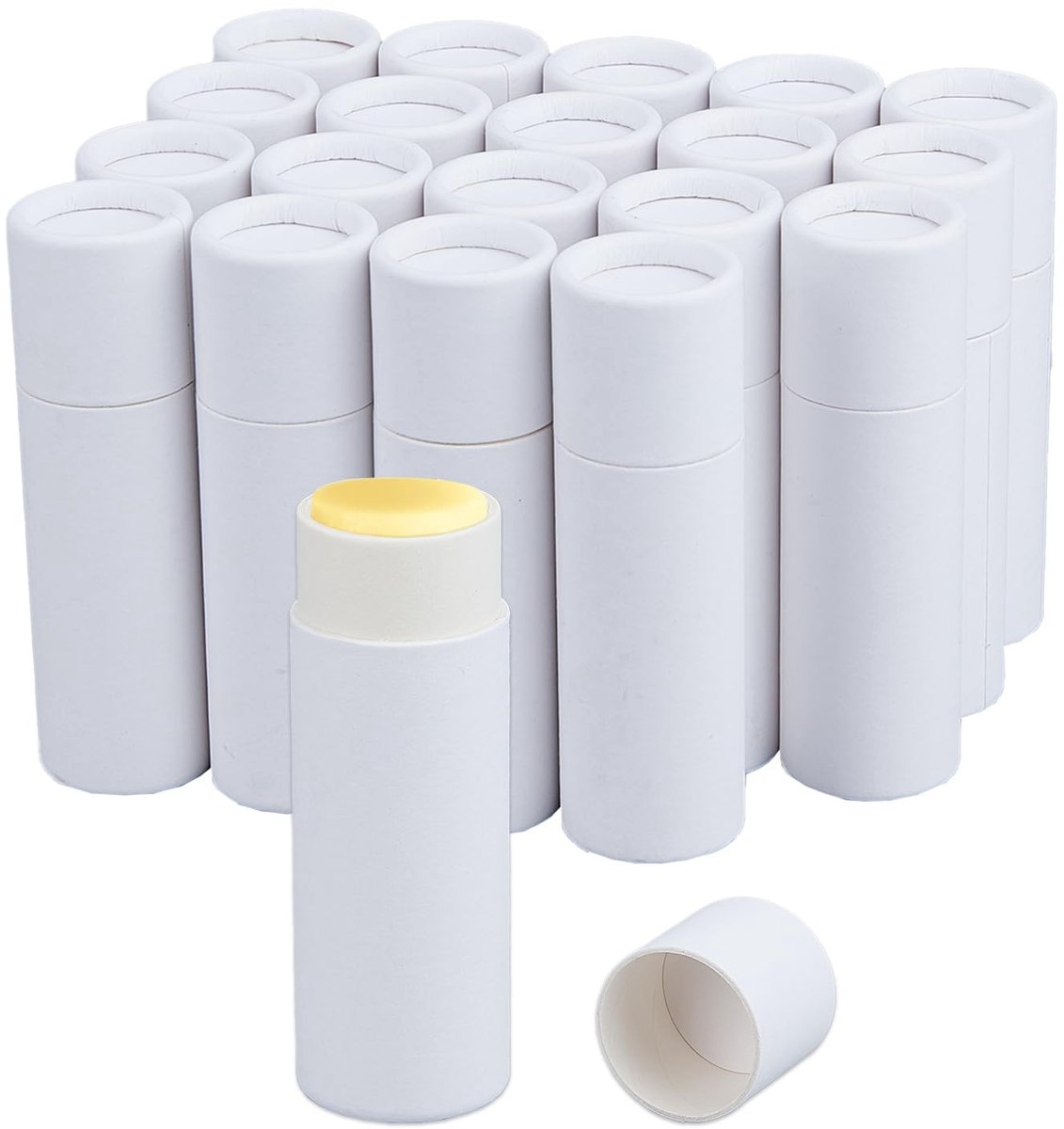Dailygoods - Dailygoody - Lege Kartonnen Lipbalsem Tubes - Herbruikbare Papieren Doos - Set van 20 - Duurzaam - Milieuvriendelijk - Ideaal voor Lippenverzorging - ...