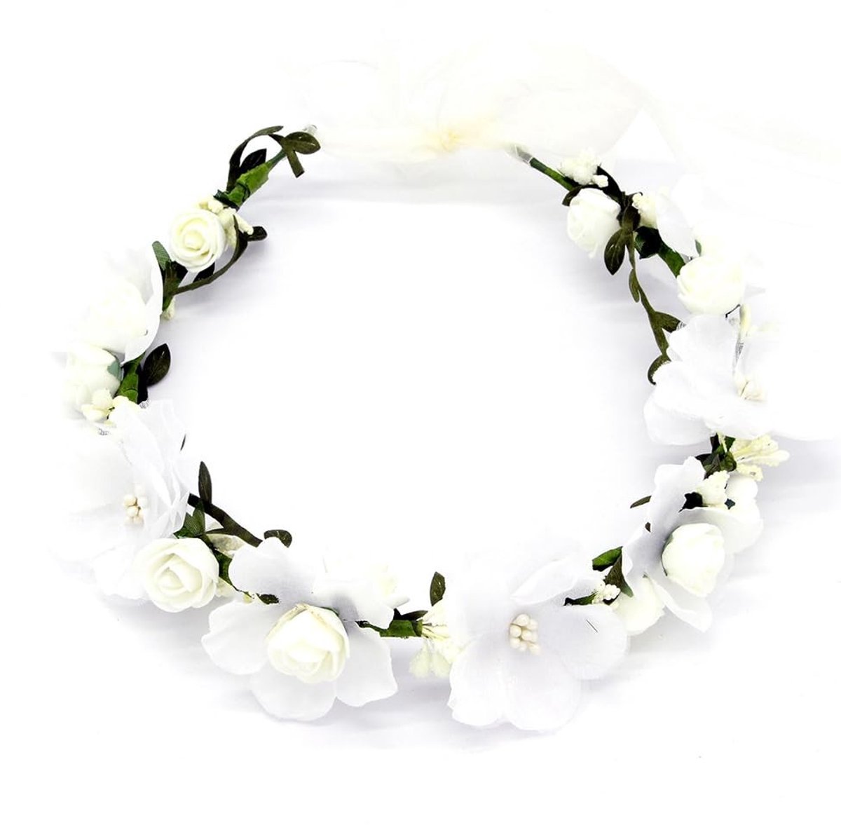Dailygoods - Bloementak Kroonhoofdband voor Vrouwen met Verstelbaar Lint