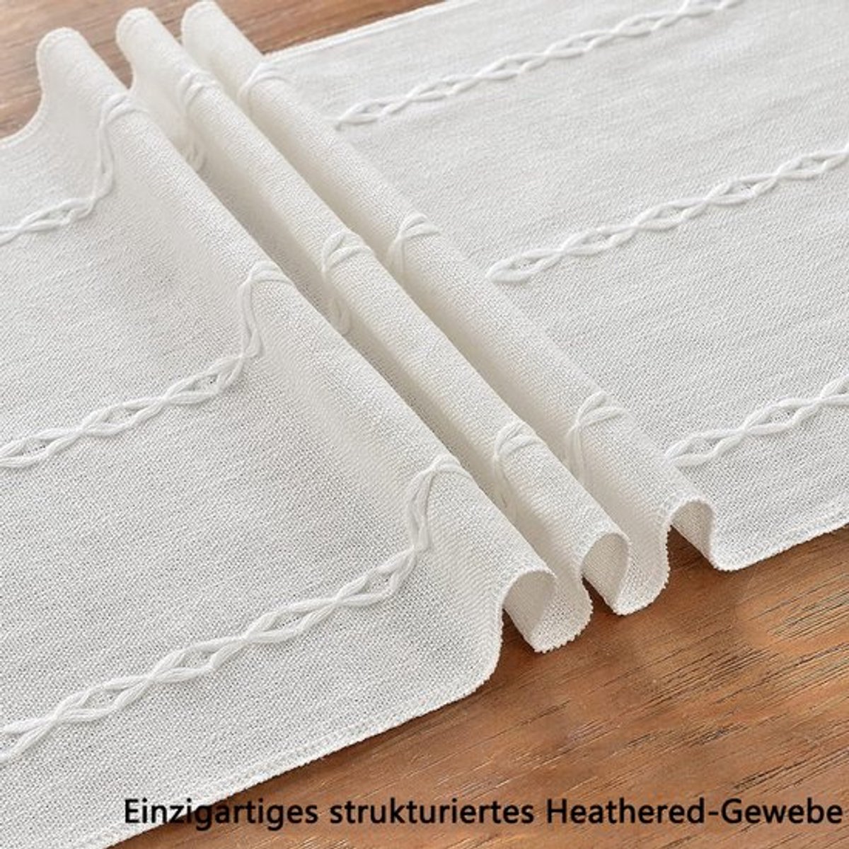 Tafelloper - Boho - Macramé - Countrystijl - Wit - 33x183 cm