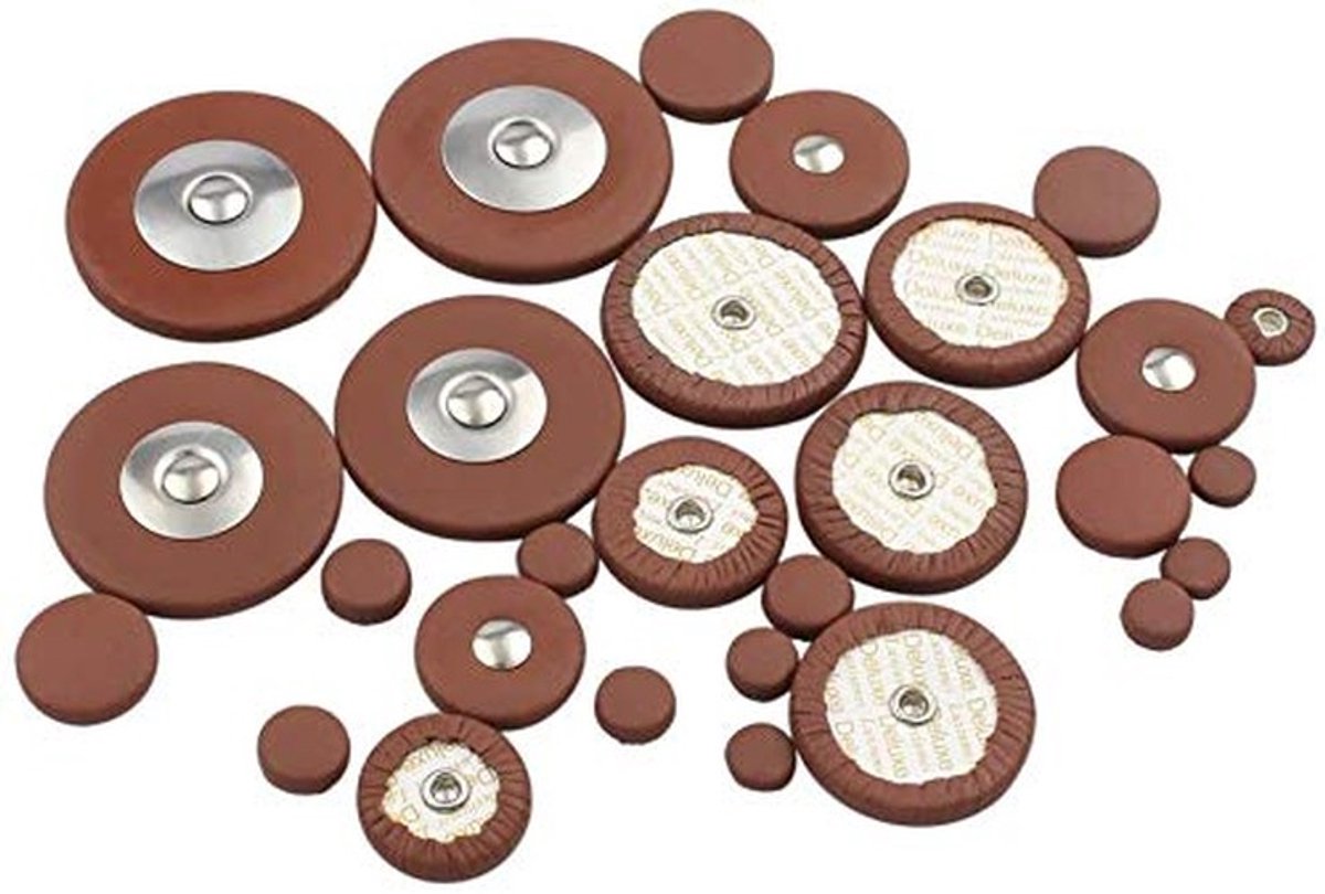 Dailygoods - Dailygoody - Sax Lederen Pads - Vervangingsset voor Sopraan Saxofoon - Bruin - Hoogwaardige Pads - Ideaal voor Saxofoon Reparatie - Perfect voor