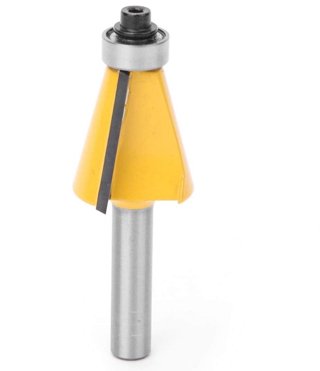 Dailygoods - Dailygoody - Bevel Router Bit - Houtbewerking - Schuin Snijden - 8mm - Precisie - Diverse Hoeken - 15° 22.5° 30° - Voor Houtbewerking - Houtbewerking