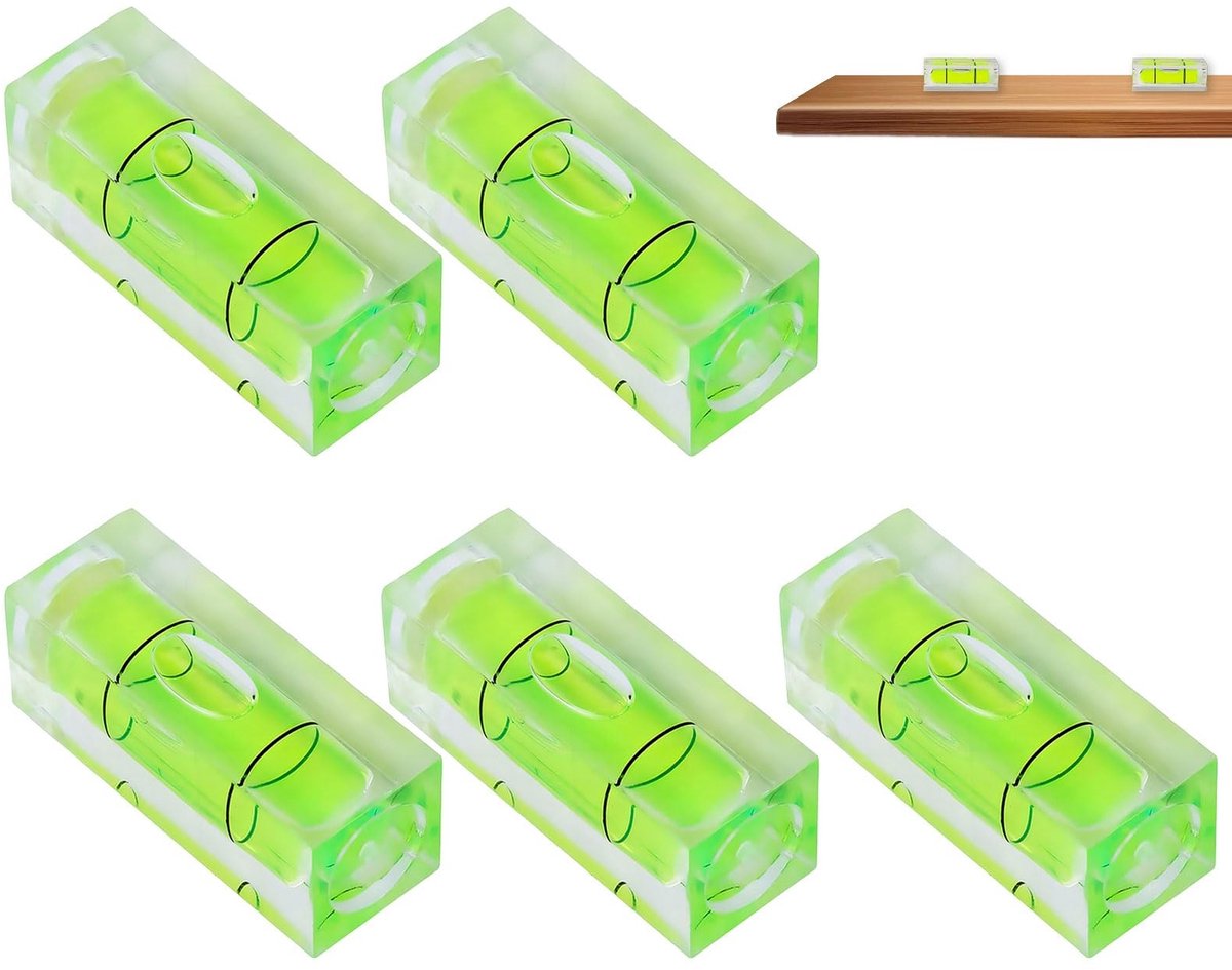 Dailygoods - Dailygoody - Mini Spirit Level - Waterpas voor Precisie - Compact formaat - Camping - Nauwkeurig meten - Geschikt voor gebruik buitenshuis - 15x15x40m