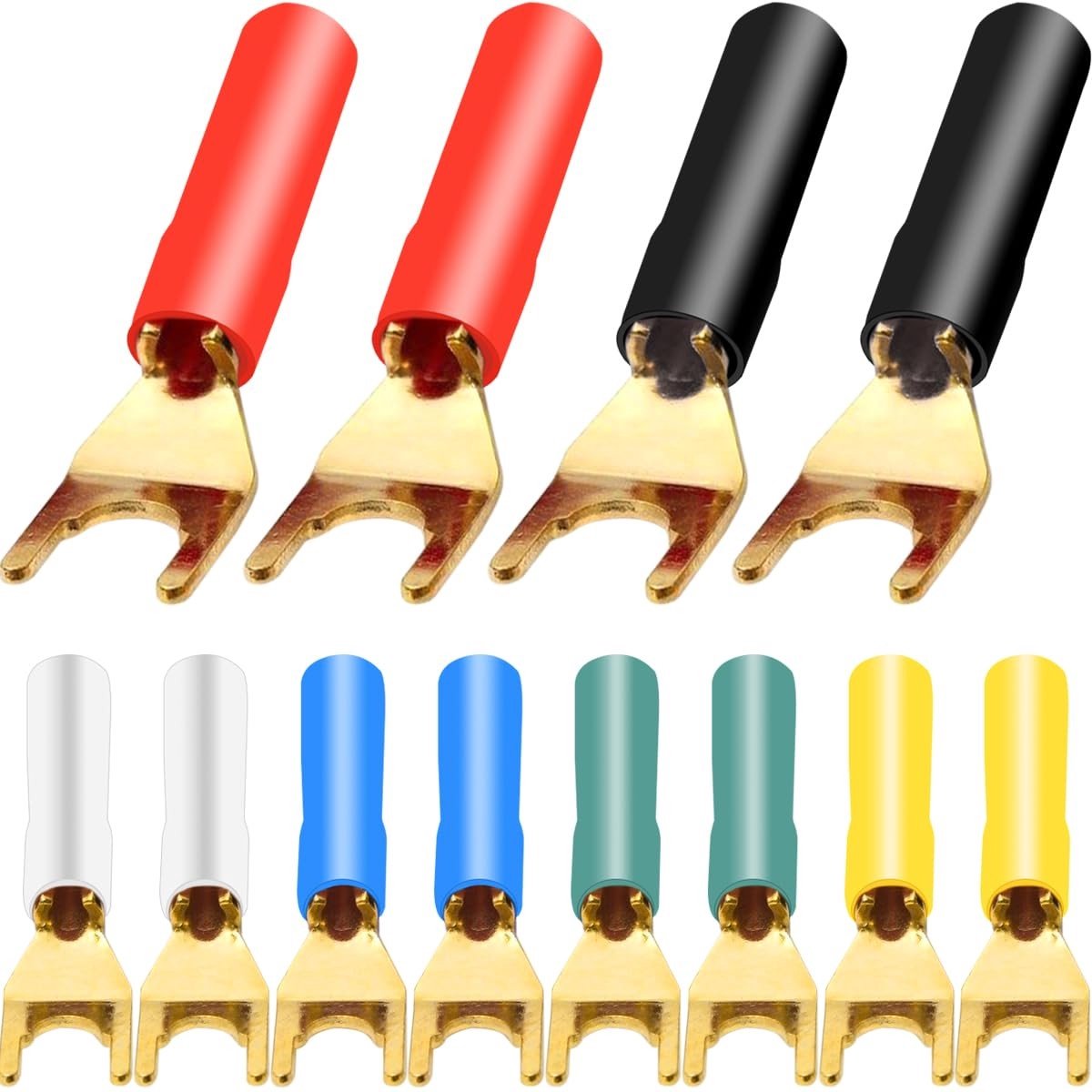Dailygoods - Spade Fork Terminal Connector Set, 12 Stuks