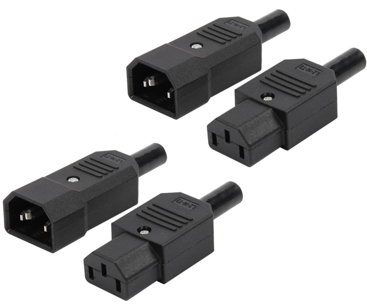 Dailygoods - 3-Pins Paneelmontage Stroomadapter met 4 Connectoren