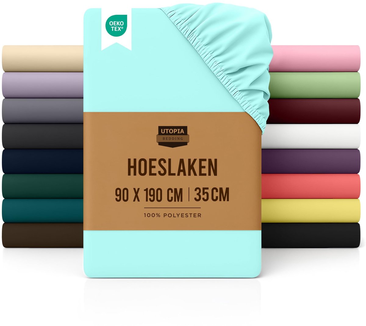 Dailygoods - Dailygoody - Onderlaken - Geborstelde Microvezel - Wellnessblauw - 90 x 190 cm - Geschikt voor Dik Matras - Comfortabel en Ademend