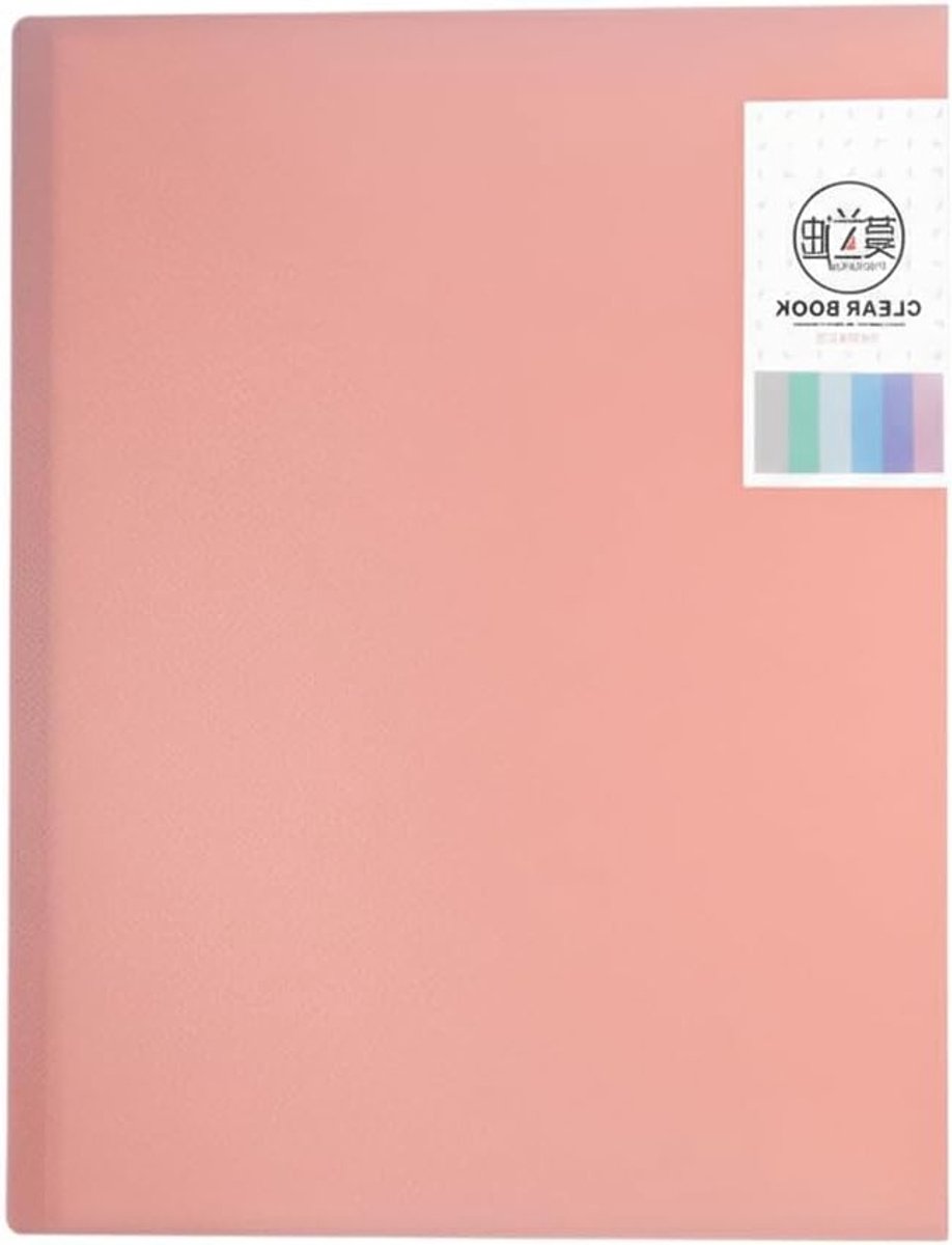 Open Document Folders A4, 40 Pagina's, Met Ruglabels voor Papieren en Documenten, Ideaal voor Kantoor en School (Roze)