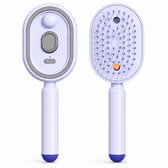 Stoom Stijltang - Elektrische Stoomborstel met Waternevel Spray & Antistatische Trilfunctie - Multifunctionele Stoomkam en Massageborstel tegen Pluizig Haar - Haarborstel Cadeau voor Vrouwen & Meisjes - Draadloos & Oplaadbaar-Paars