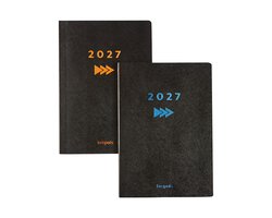 Brepols bureau agenda 2027 - ESSENTIAL (0.150) - GO AHEAD - Bureau agenda - 1 week op 2 pagina's - Weekoverzicht - Oranje/Rood - 14.8 x 21 cm