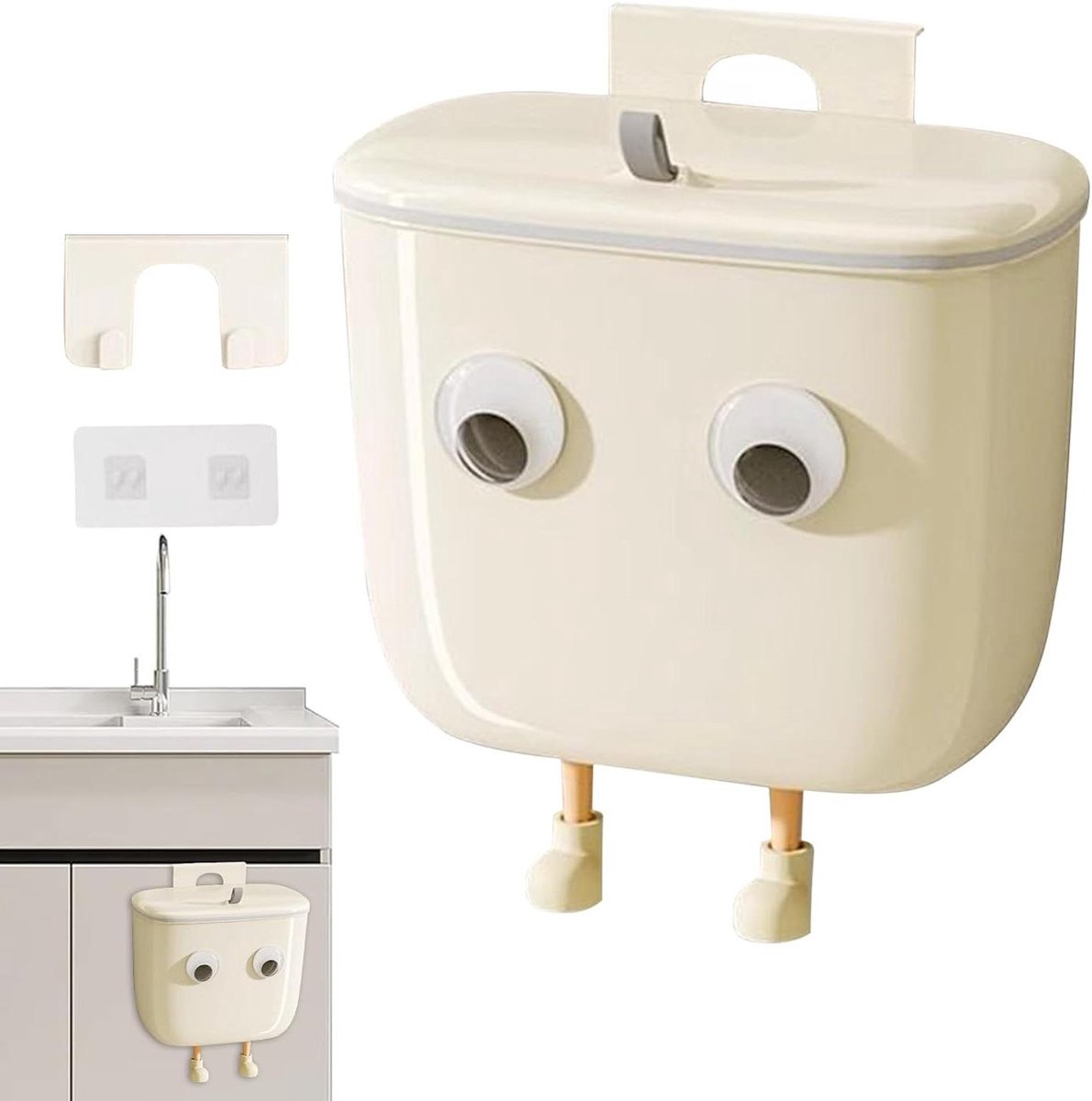 Keukenafvalemmer - Badkamer prullenbak - Ruimte Optimaliseren - Geurcontrole deksel - 9 liter capaciteit - Wit