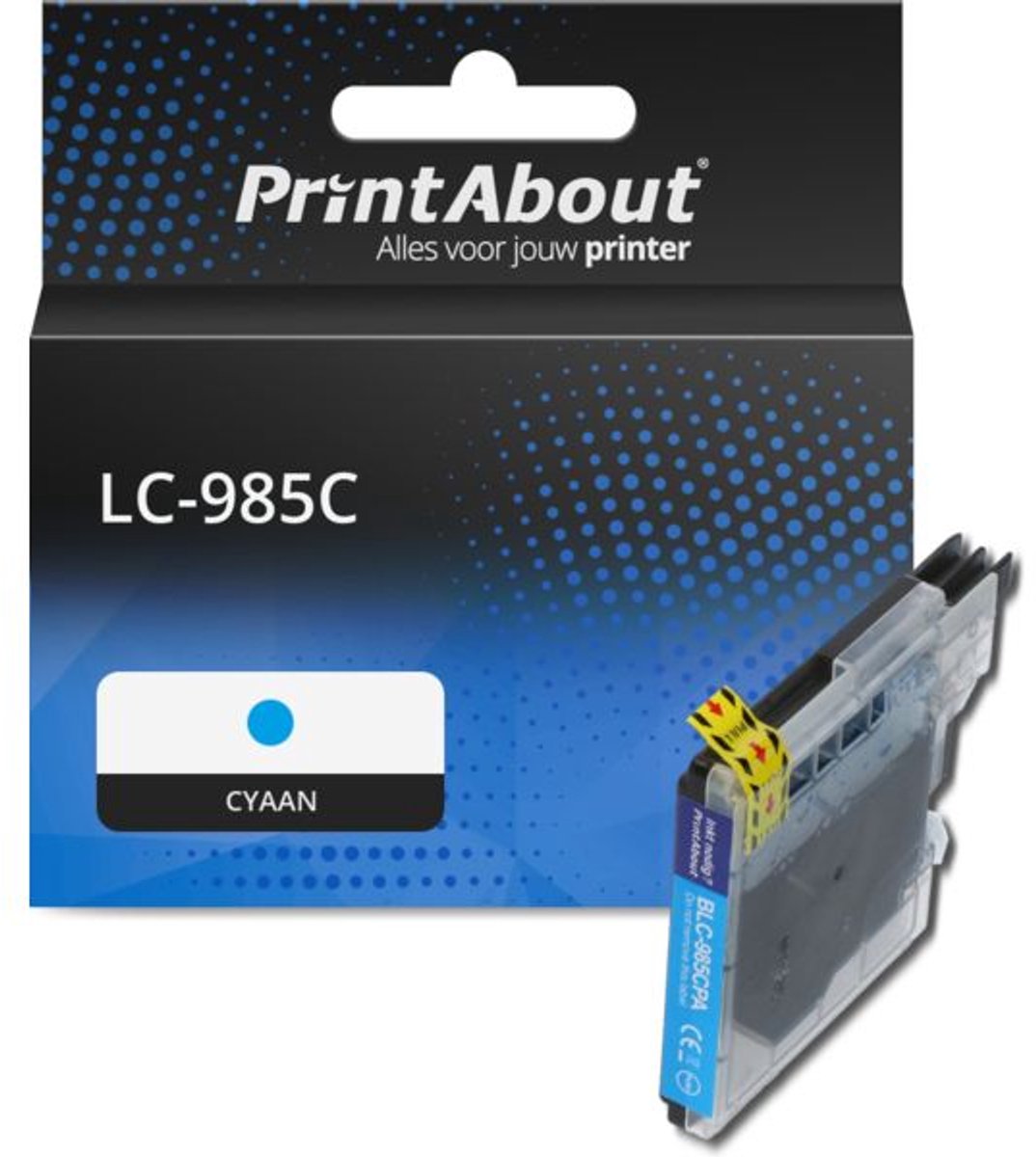 PrintAbout huismerk Inktcartridge LC-985C Cyaan geschikt voor Brother