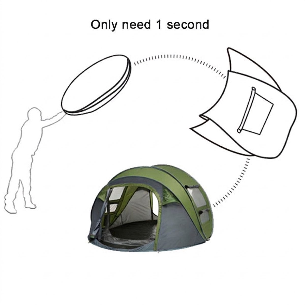 Everyday Elegance Pop-Up tent- Ruim, waterdicht (2000MM) & Binnen 2 Seconden Opgezet - geschikt voor 2 Personen – foto 5