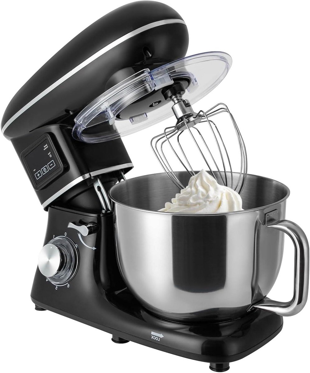 Keukenmachine - Deegmachine Mixer - Bakken en Mixen - Krachtige 1500W motor - 6.5 Liter kom - Zwart