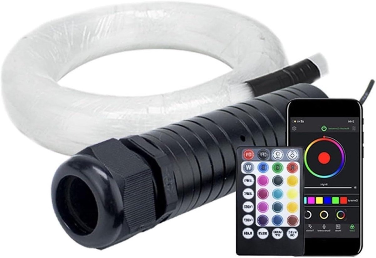 Sterrenhemel Verlichting - Plafond Decoratie - Auto Interieur - RGBW Muziek Controller - 300 Vezels - Meerkleurig