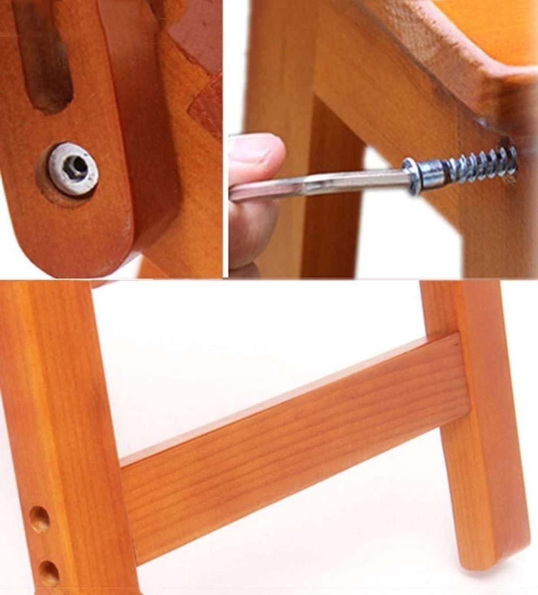 Keuken opstapje opstapje, opvouwbare houten ladder trap multifunctioneel massief hout drie/twee krukje gereedschap (47cm|b)