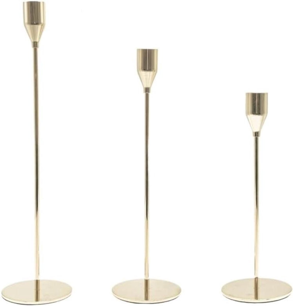Kaarsenhouder Set - Metalen Kandelaars - Eettafel Decoratie - Strak Duurzaam Ontwerp - 3 D