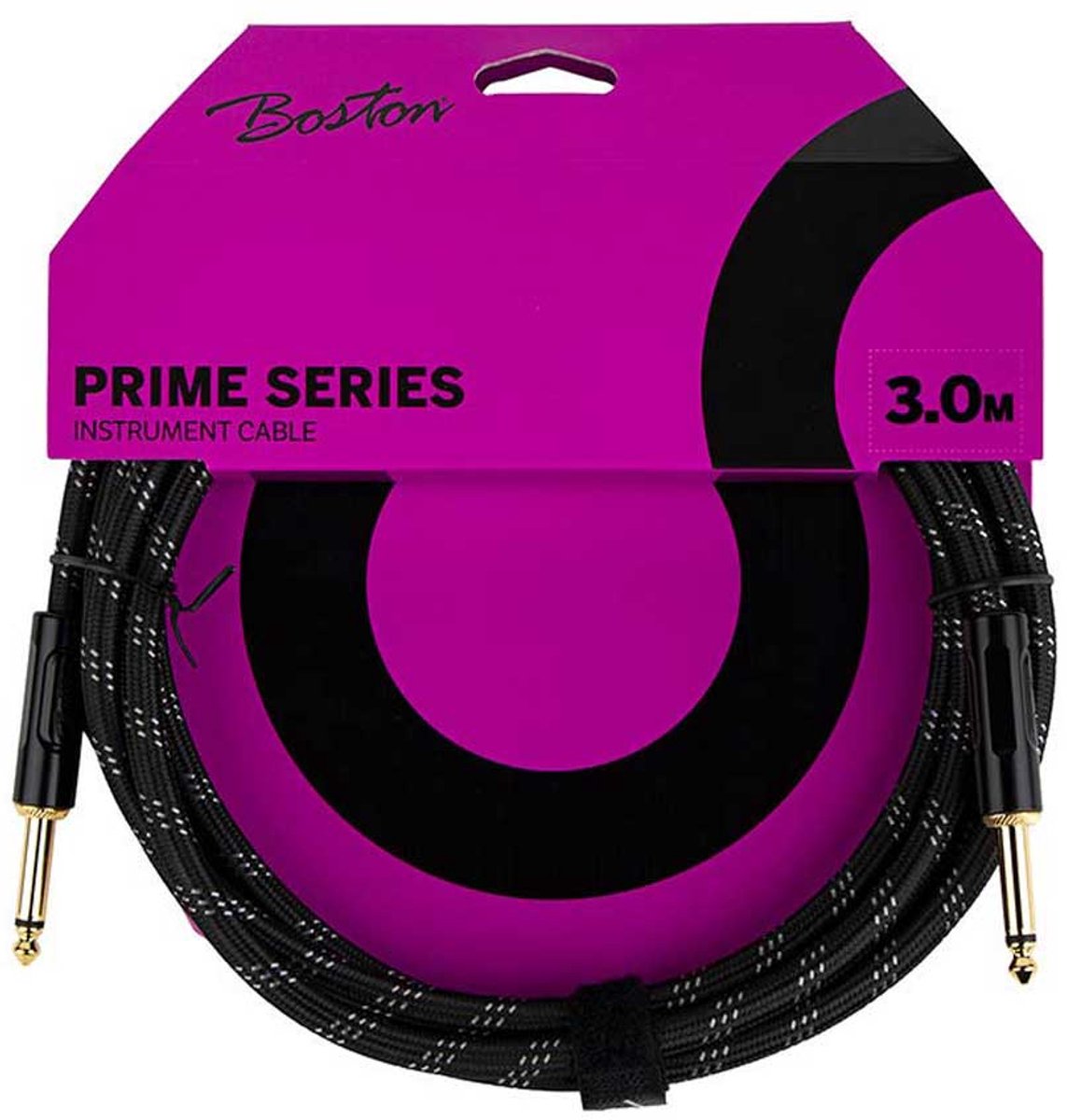 Boston GCRB-30 Prime Series woven jacket instrumentkabel jack-jack 3 meter black tweed