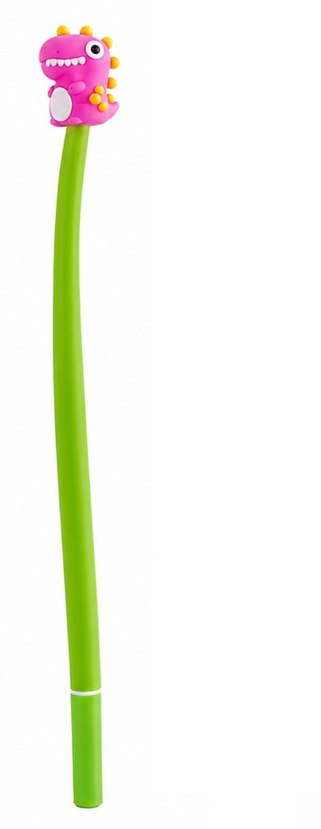 Dinosaurus Gelpen Roze - 23 cm Extra Lange Pen - Vrolijke Dino Pen - Unieke Schrijfwaren - Leuk als Cadeau of Traktatie