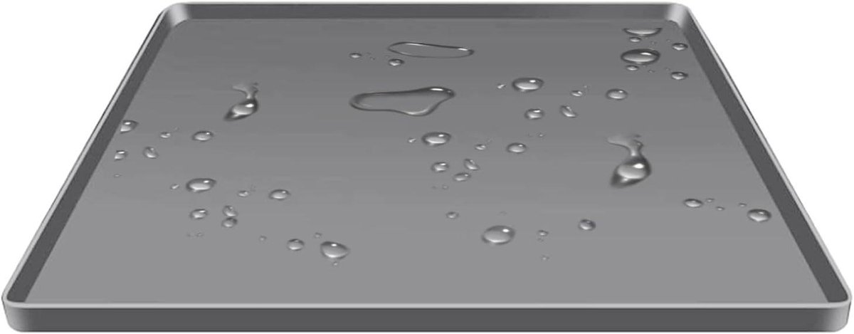 Koelkast Mat - Drip Tray Onderlegger - Vloeren Beschermen - Lekvrije Rand - 60x60 cm - Zwart